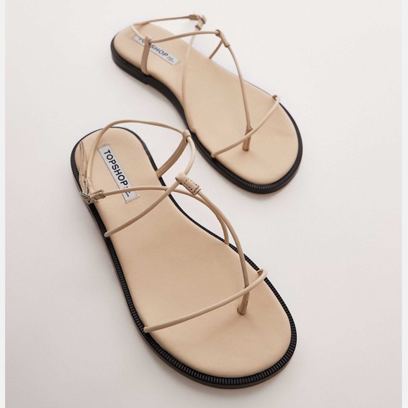 Topshop Shoes - Topshop Katy Premium Leather Minimal Strappy Sandals